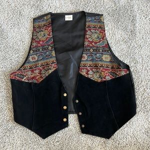 Vintage Embroidered Suede Vest